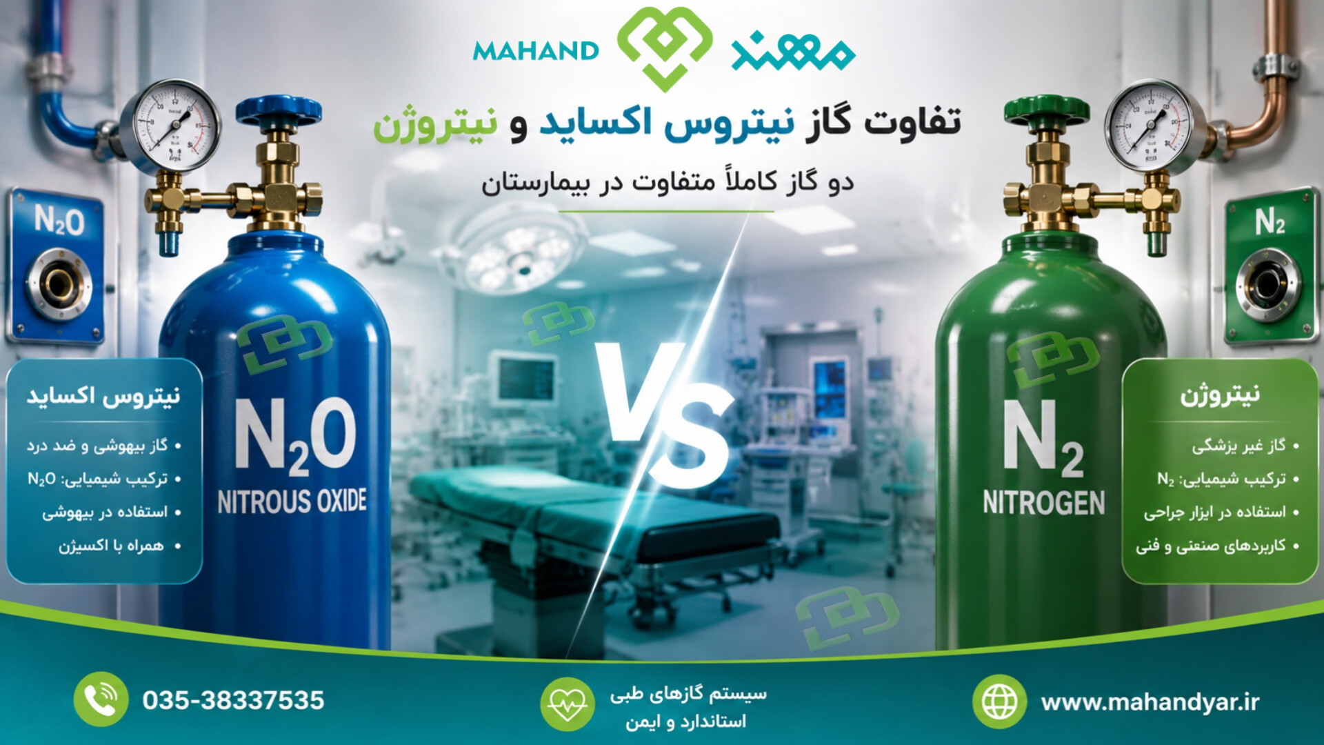 تفاوت نیتروس اکساید و نیتروژن؛ دو گاز متفاوت در سیستم گاز طبی بیمارستان