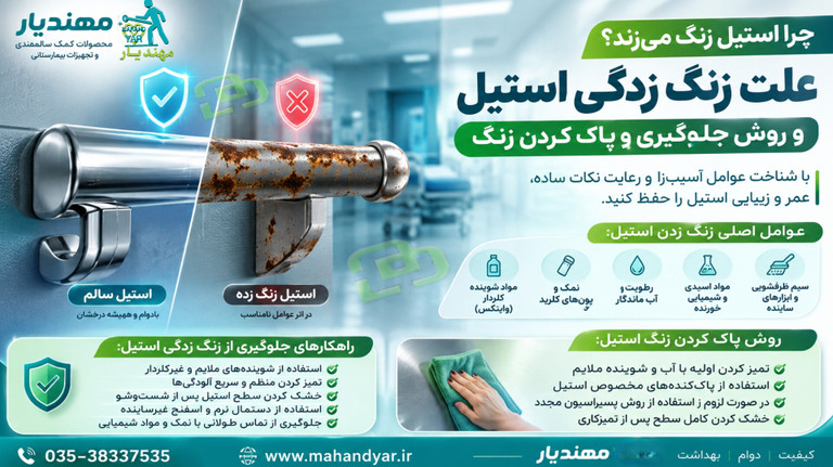 چرا استیل زنگ میزند؟ علت زنگ زدگی استیل و روش جلوگیری و پاک کردن زنگ