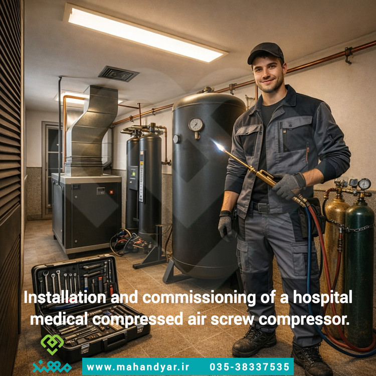 نصب کمپرسور اسکرو بیمارستانی