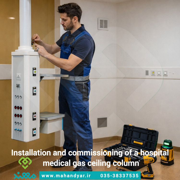 نصب ستون سقفی گازهای طبی بیمارستانی